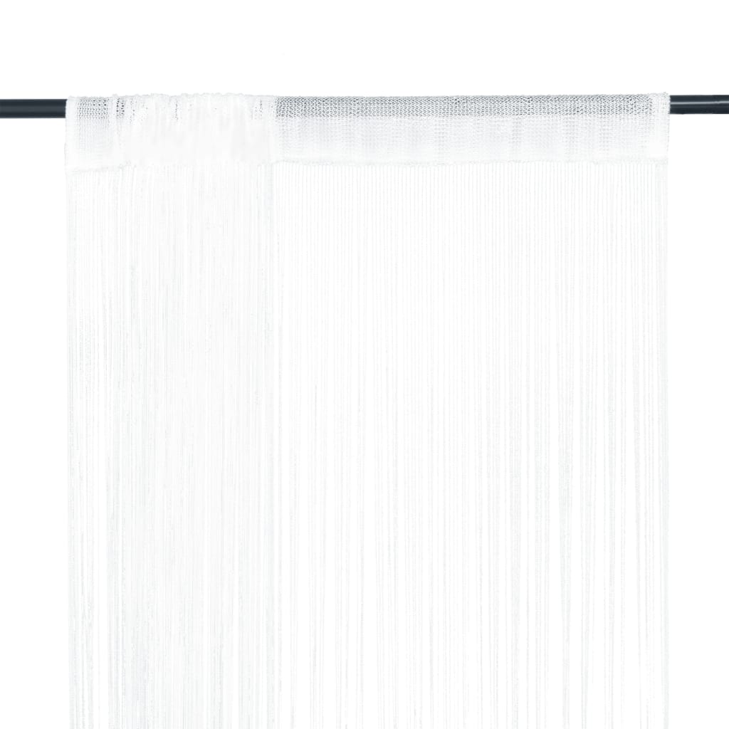 Berkfield String Curtains 2 pcs 100x250 cm White