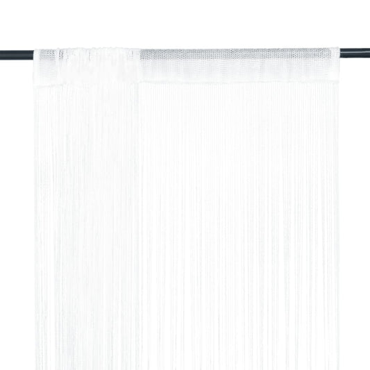 Berkfield String Curtains 2 pcs 100x250 cm White