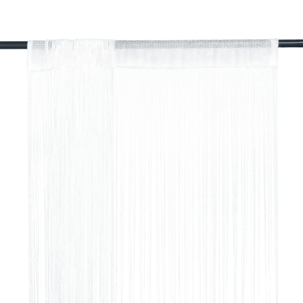 Berkfield String Curtains 2 pcs 140x250 cm White