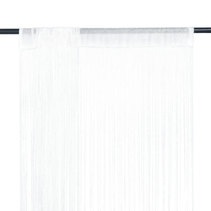 Berkfield String Curtains 2 pcs 140x250 cm White