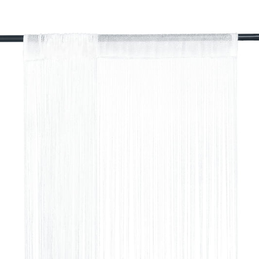 Berkfield String Curtains 2 pcs 140x250 cm White