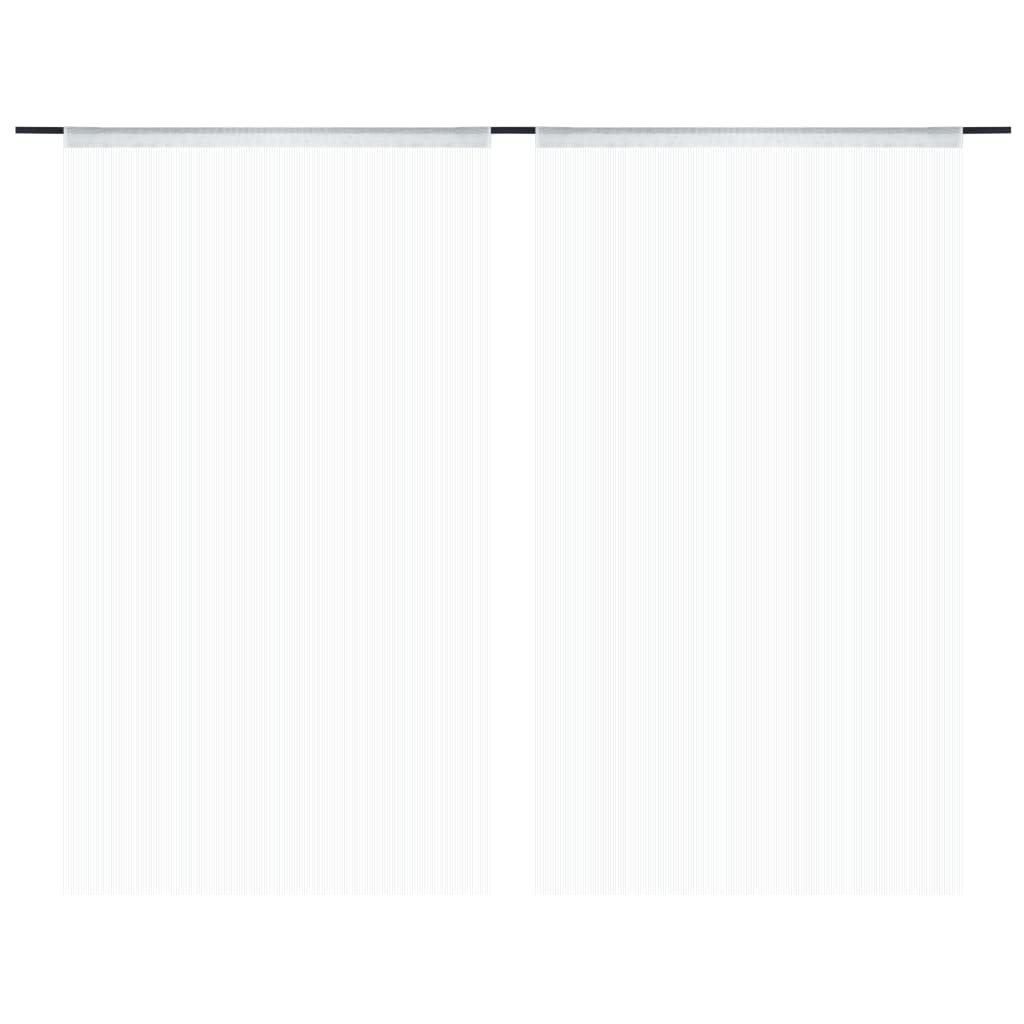 Berkfield String Curtains 2 pcs 140x250 cm White