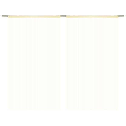 Berkfield String Curtains 2 pcs 100x250 cm Cream