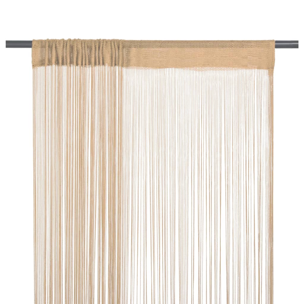 Berkfield String Curtains 2 pcs 140x250 cm Beige