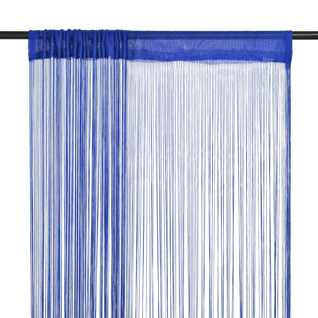 Berkfield String Curtains 2 pcs 100x250 cm Blue