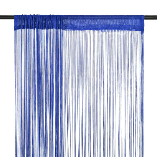 Berkfield String Curtains 2 pcs 100x250 cm Blue