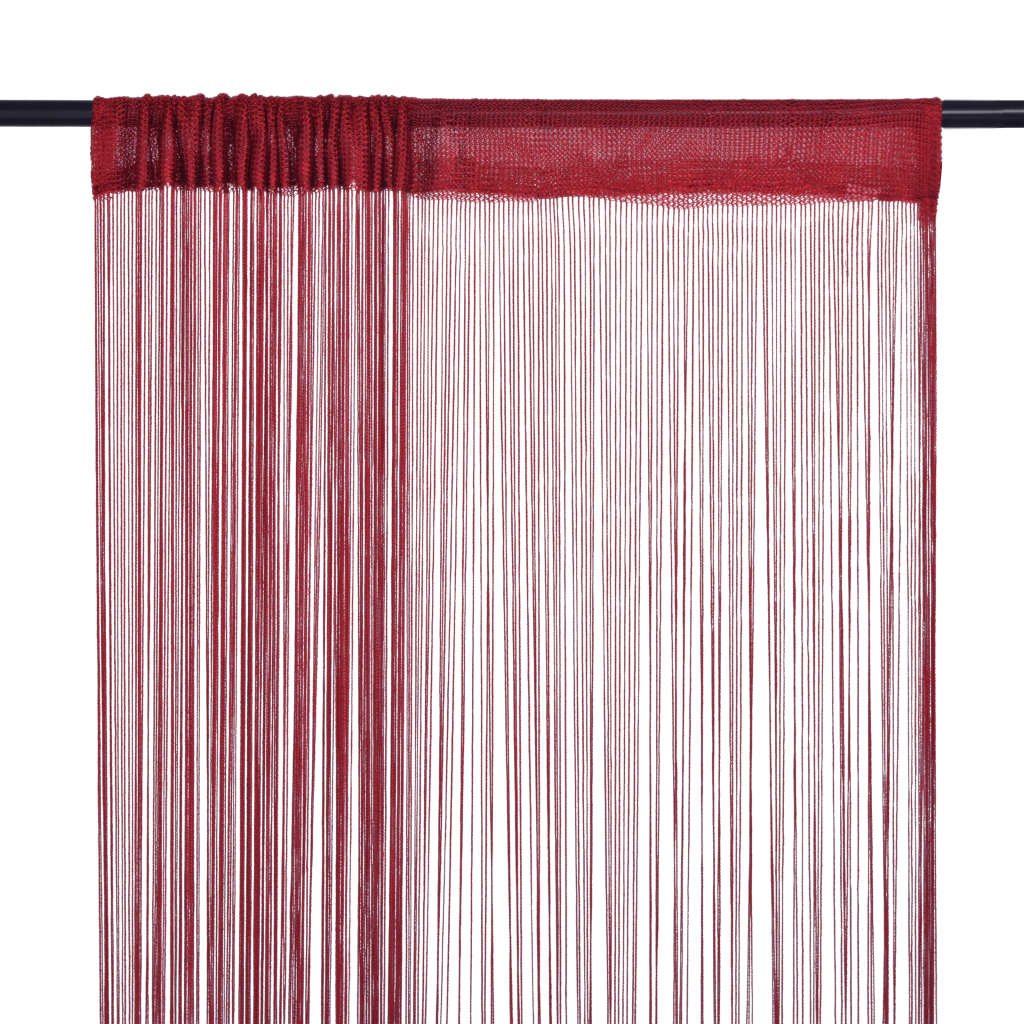 Berkfield String Curtains 2 pcs 100x250 cm Burgundy