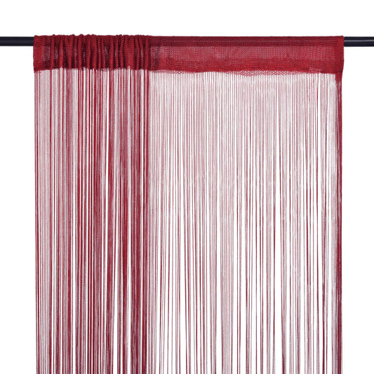 Berkfield String Curtains 2 pcs 100x250 cm Burgundy