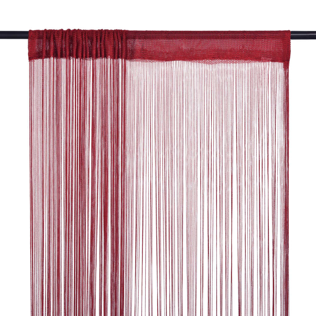 Berkfield String Curtains 2 pcs 140x250 cm Burgundy
