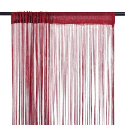 Berkfield String Curtains 2 pcs 140x250 cm Burgundy