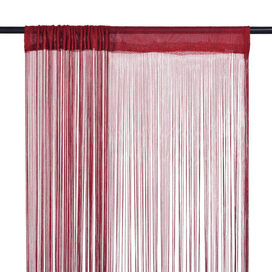 Berkfield String Curtains 2 pcs 140x250 cm Burgundy