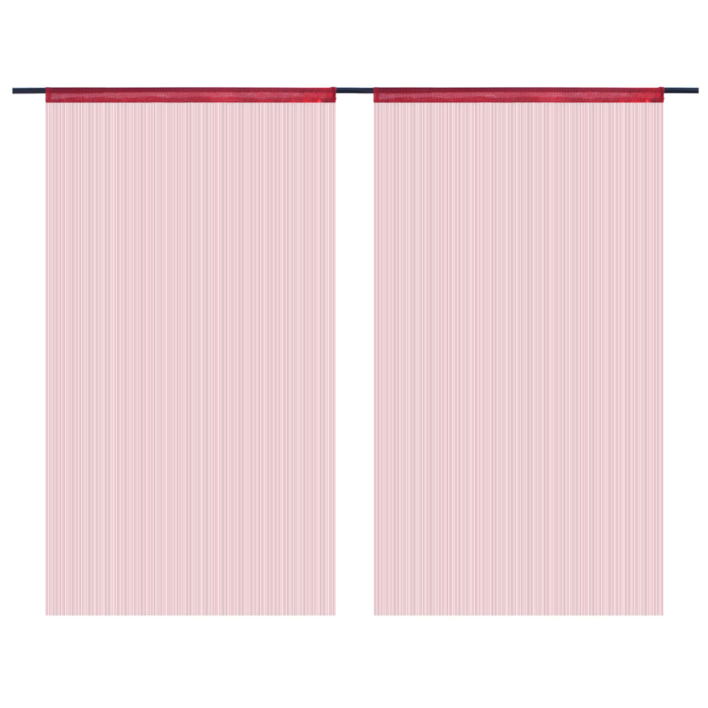 Berkfield String Curtains 2 pcs 140x250 cm Burgundy