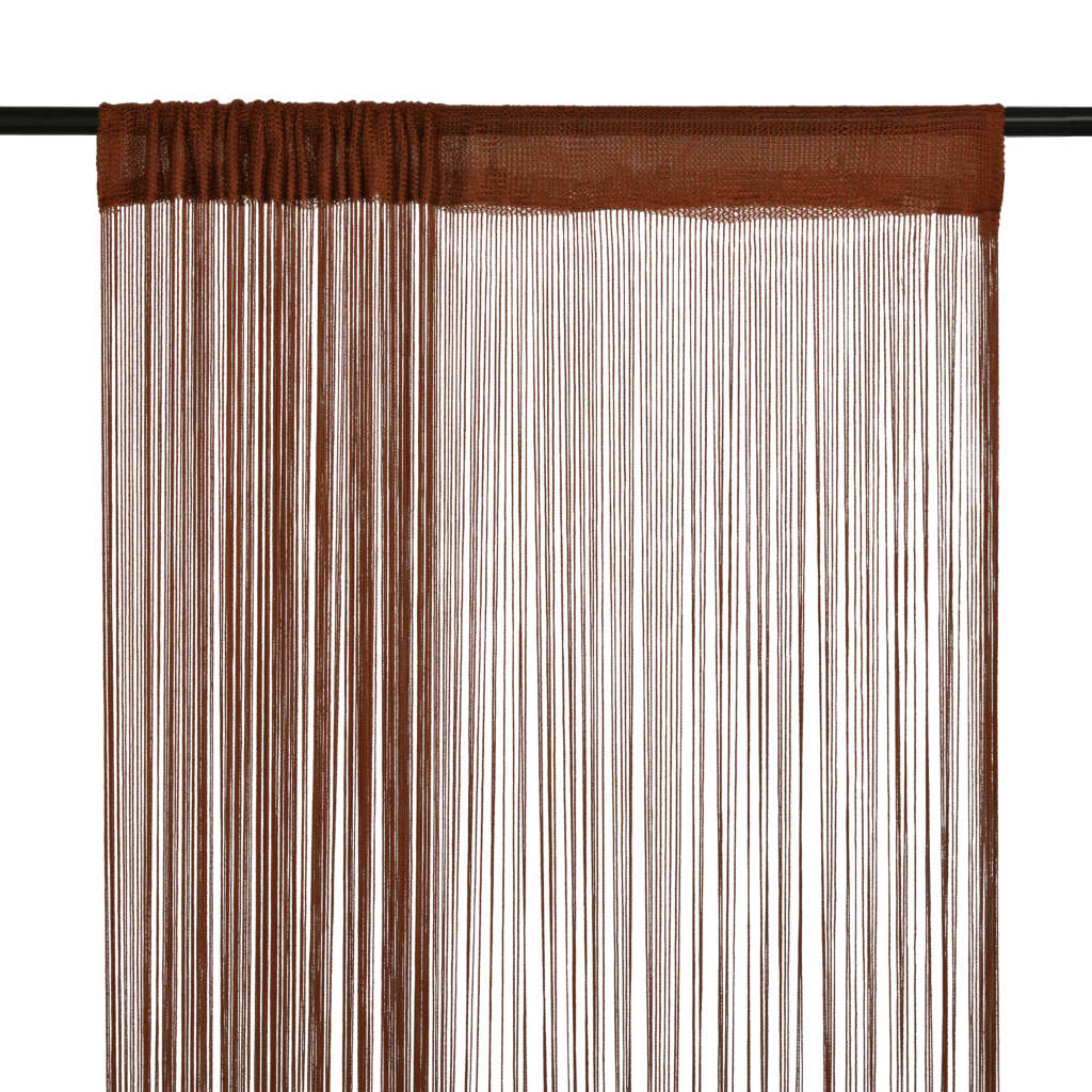 Berkfield String Curtains 2 pcs 140x250 cm Brown