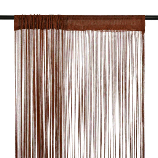 Berkfield String Curtains 2 pcs 140x250 cm Brown