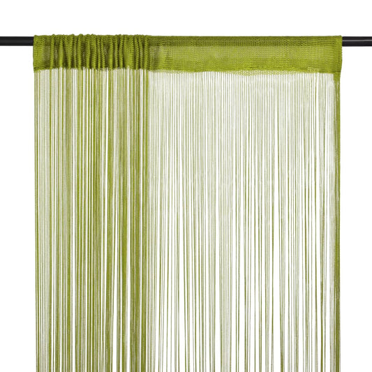 Berkfield String Curtains 2 pcs 100x250 cm Green