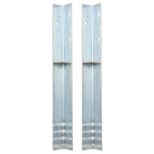 Berkfield L-shaped Ground Anchors 2 pcs Galvanised Steel 5x5x50 cm