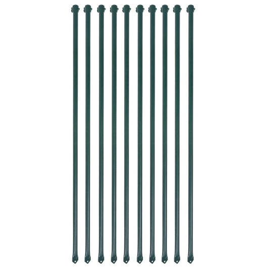 Berkfield Garden Posts 10 pcs 1 m Metal Green