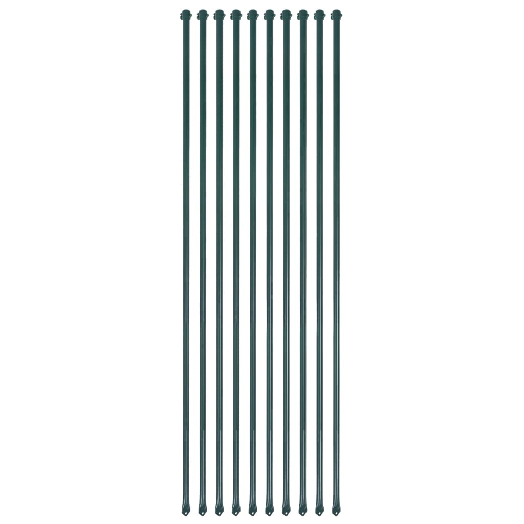 Berkfield Garden Posts 10 pcs 1.5 m Metal Green