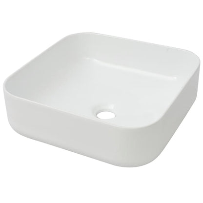 Berkfield Basin Square Ceramic White 39x39x13.5 cm