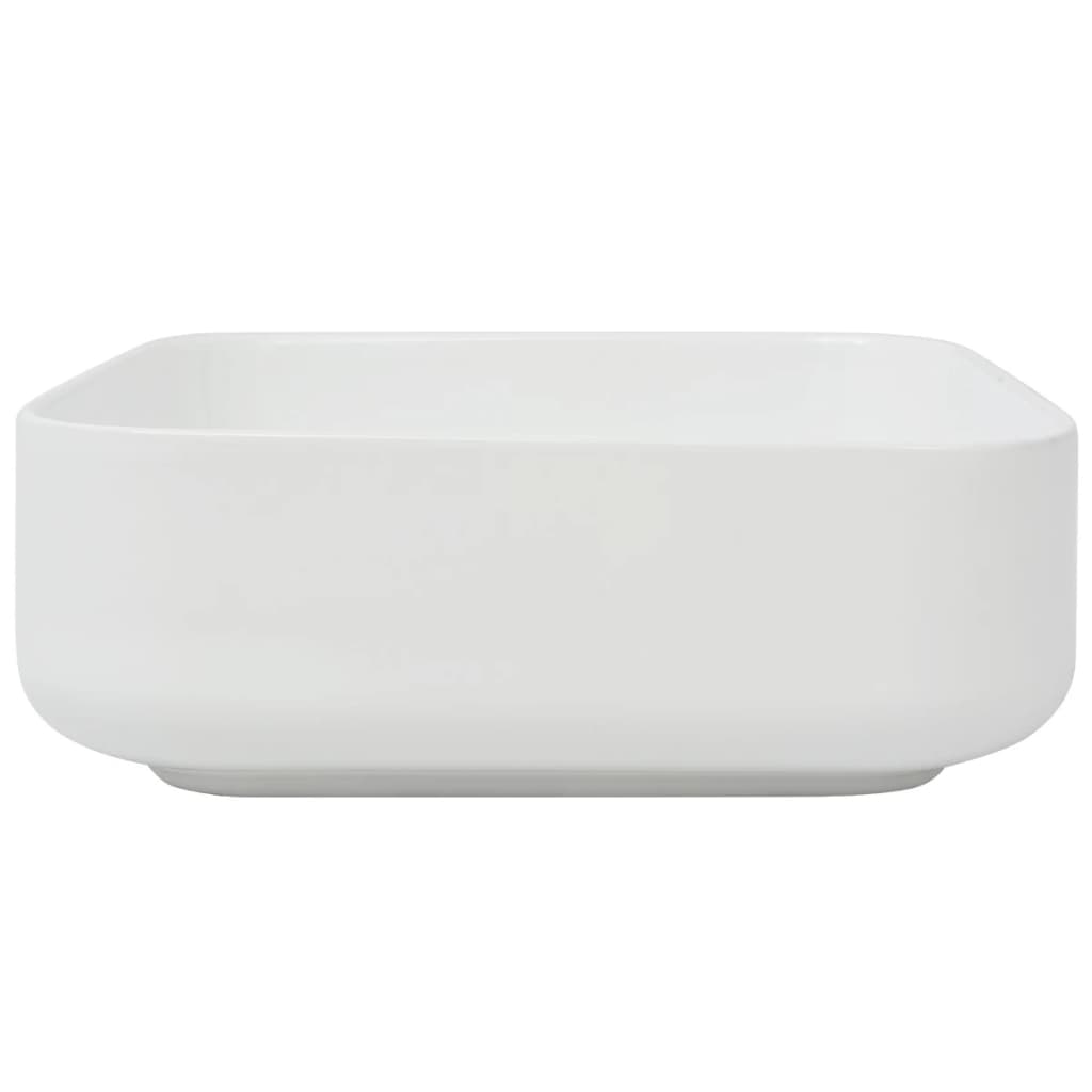 Berkfield Basin Square Ceramic White 39x39x13.5 cm