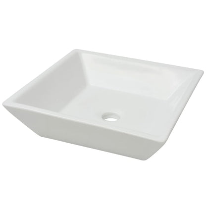 Berkfield Basin Square Ceramic White 41.5x41.5x12 cm