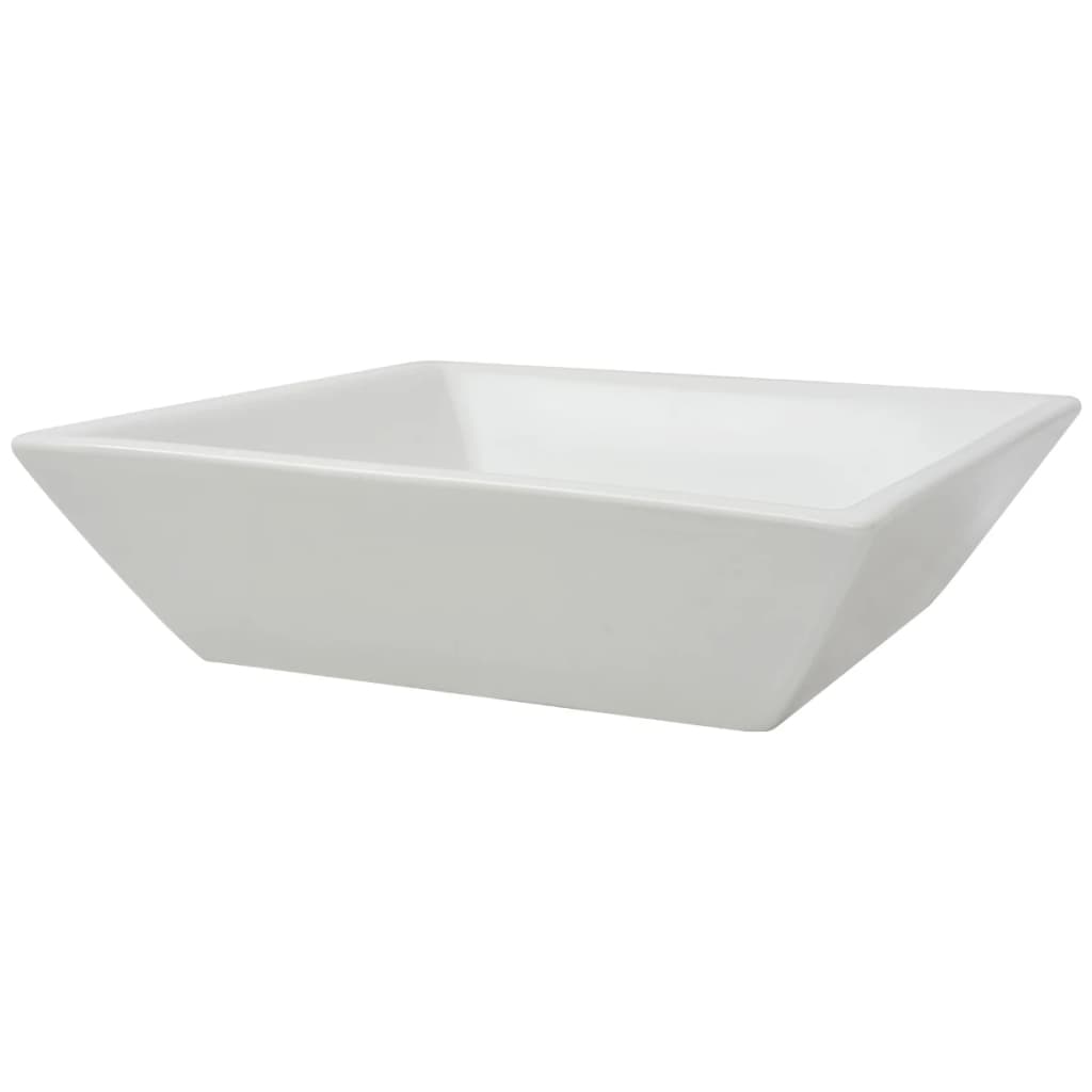 Berkfield Basin Square Ceramic White 41.5x41.5x12 cm
