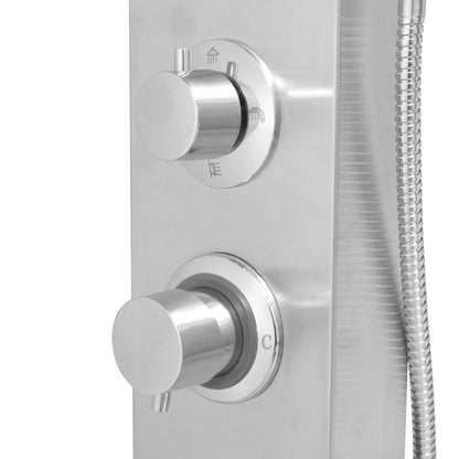 Berkfield Shower Panel System Stainless Steel Square