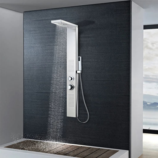 Berkfield Shower Panel System Stainless Steel Square