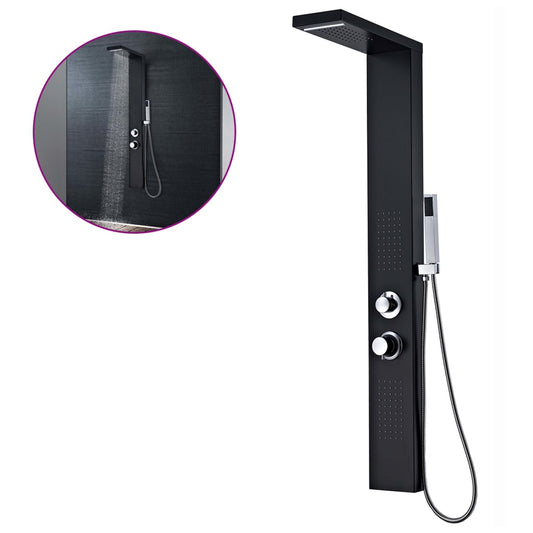 Berkfield Shower Panel System Aluminium Matte Black