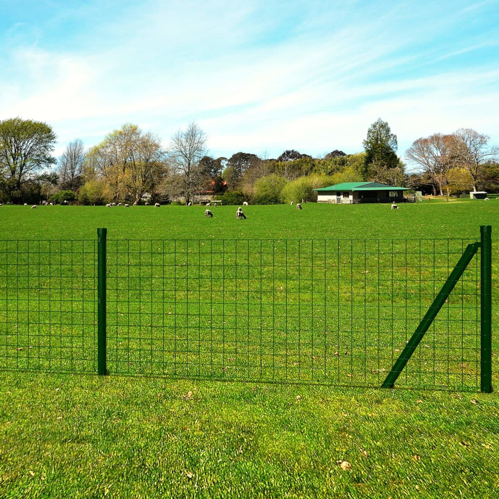 Berkfield Euro Fence Steel 25x1.2 m Green