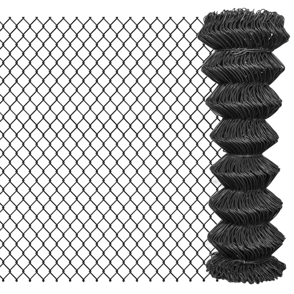 Berkfield Chain Link Fence Steel 25x1.25 m Grey