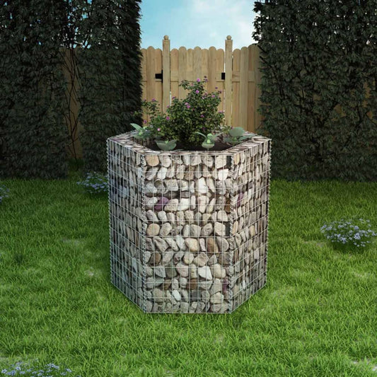 Berkfield Hexagonal Gabion Raised Bed 100x90x100 cm