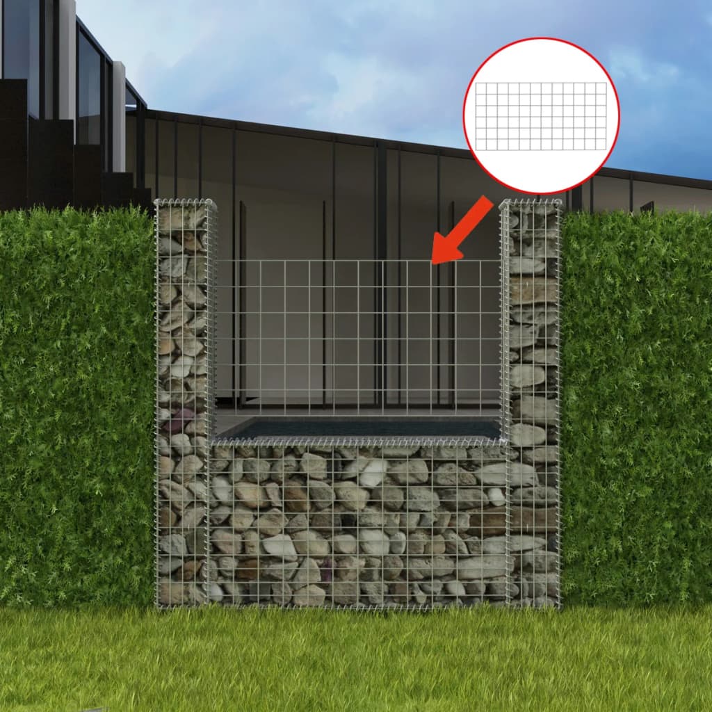 Berkfield Gabion Basket U-Shape Galvanised Steel 160x20x150 cm