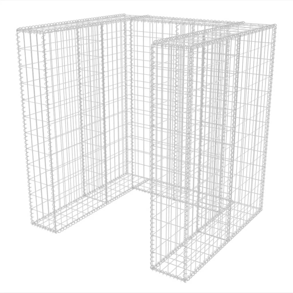 Berkfield Gabion Single Wheelie Bin Surround Steel 110x100x120 cm