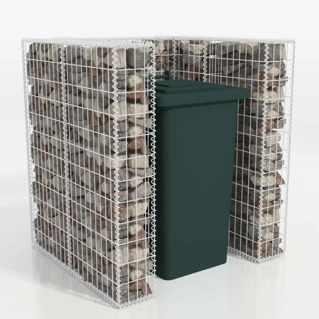 Berkfield Gabion Single Wheelie Bin Surround Steel 110x100x120 cm