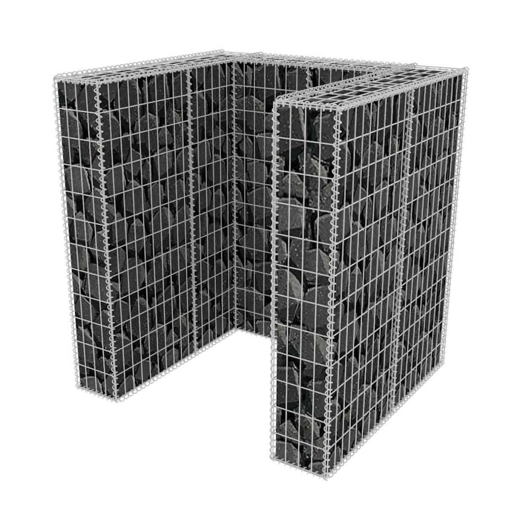 Berkfield Gabion Single Wheelie Bin Surround Steel 110x100x120 cm