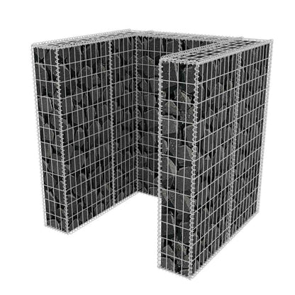 Berkfield Gabion Single Wheelie Bin Surround Steel 110x100x120 cm