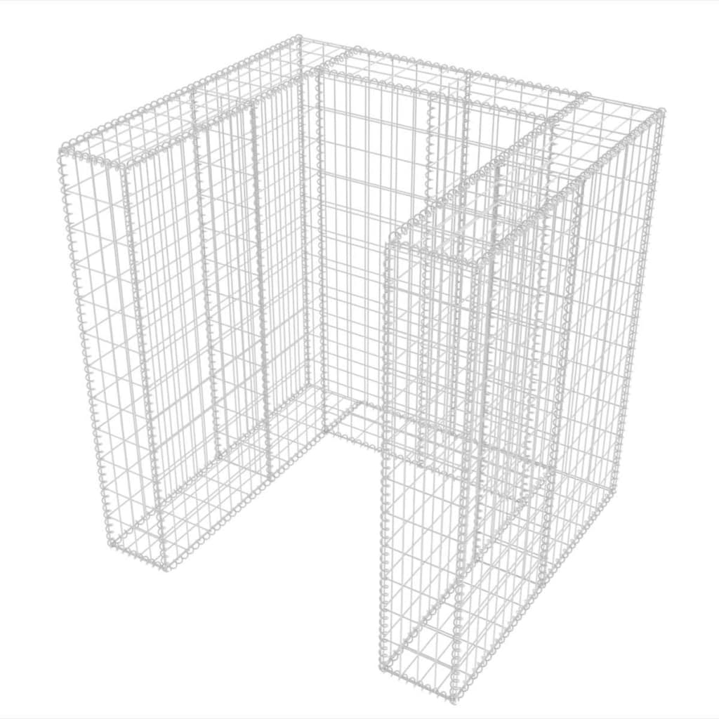 Berkfield Gabion Single Wheelie Bin Surround Steel 110x100x120 cm