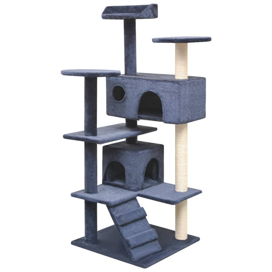 Berkfield Cat Tree with Sisal Scratching Posts 125 cm Dark Blue