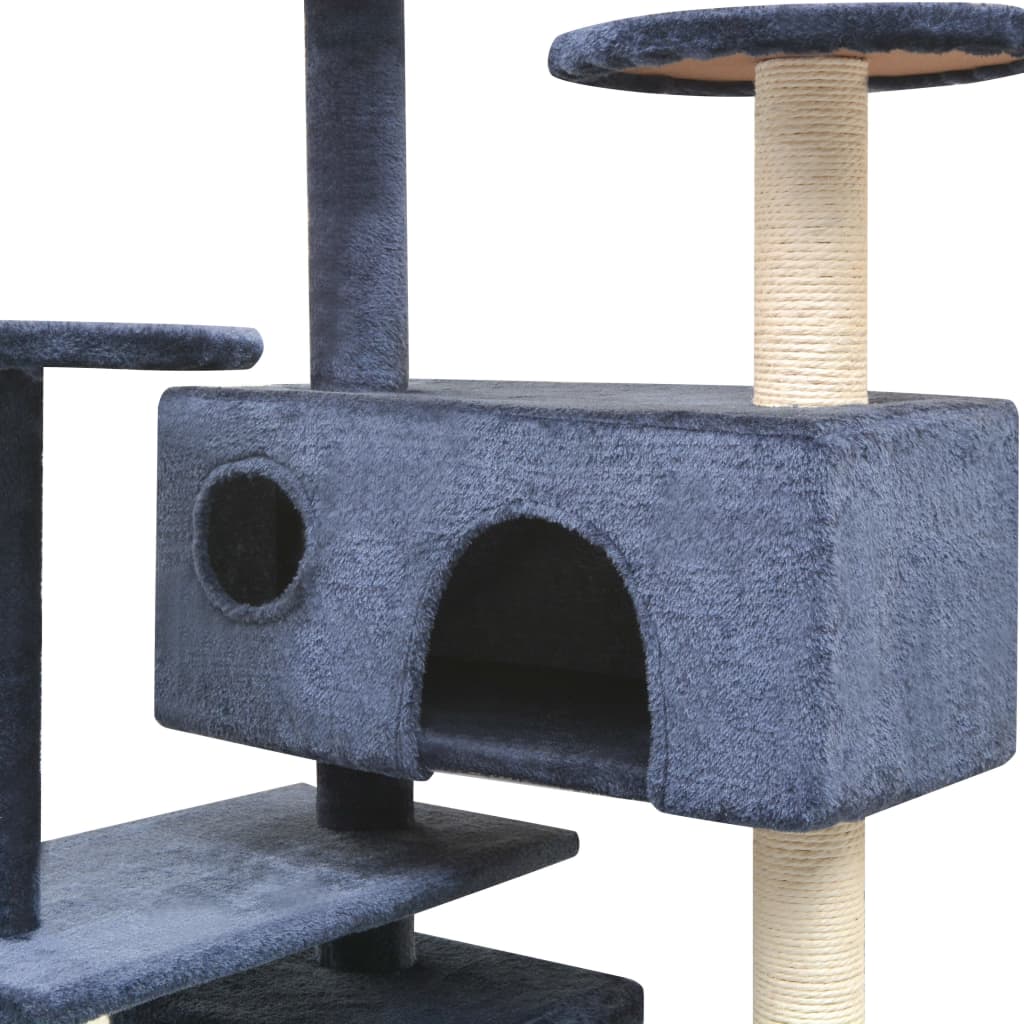 Berkfield Cat Tree with Sisal Scratching Posts 125 cm Dark Blue