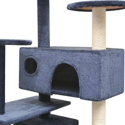 Berkfield Cat Tree with Sisal Scratching Posts 125 cm Dark Blue