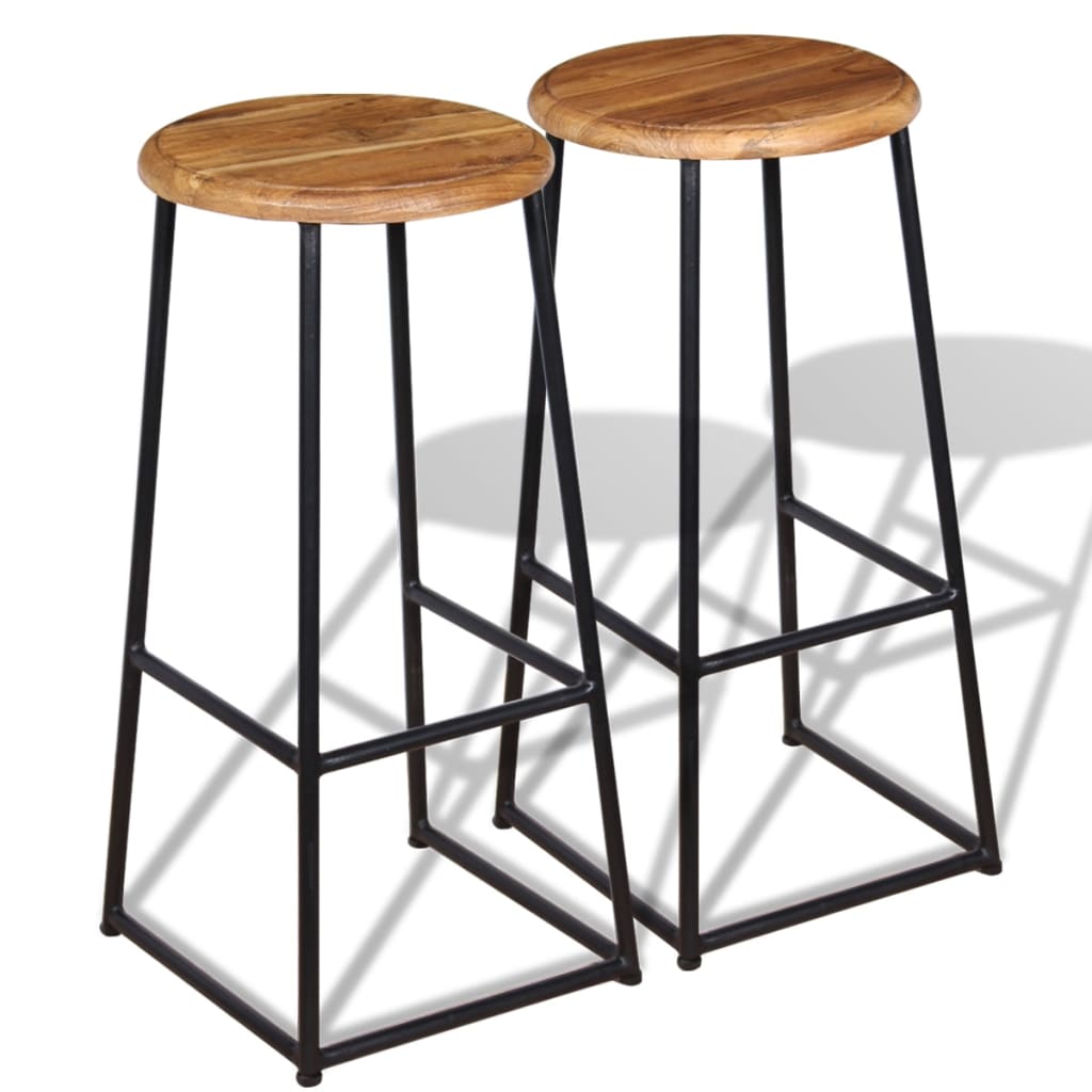 Berkfield Bar Stools 2 pcs Solid Teak Wood