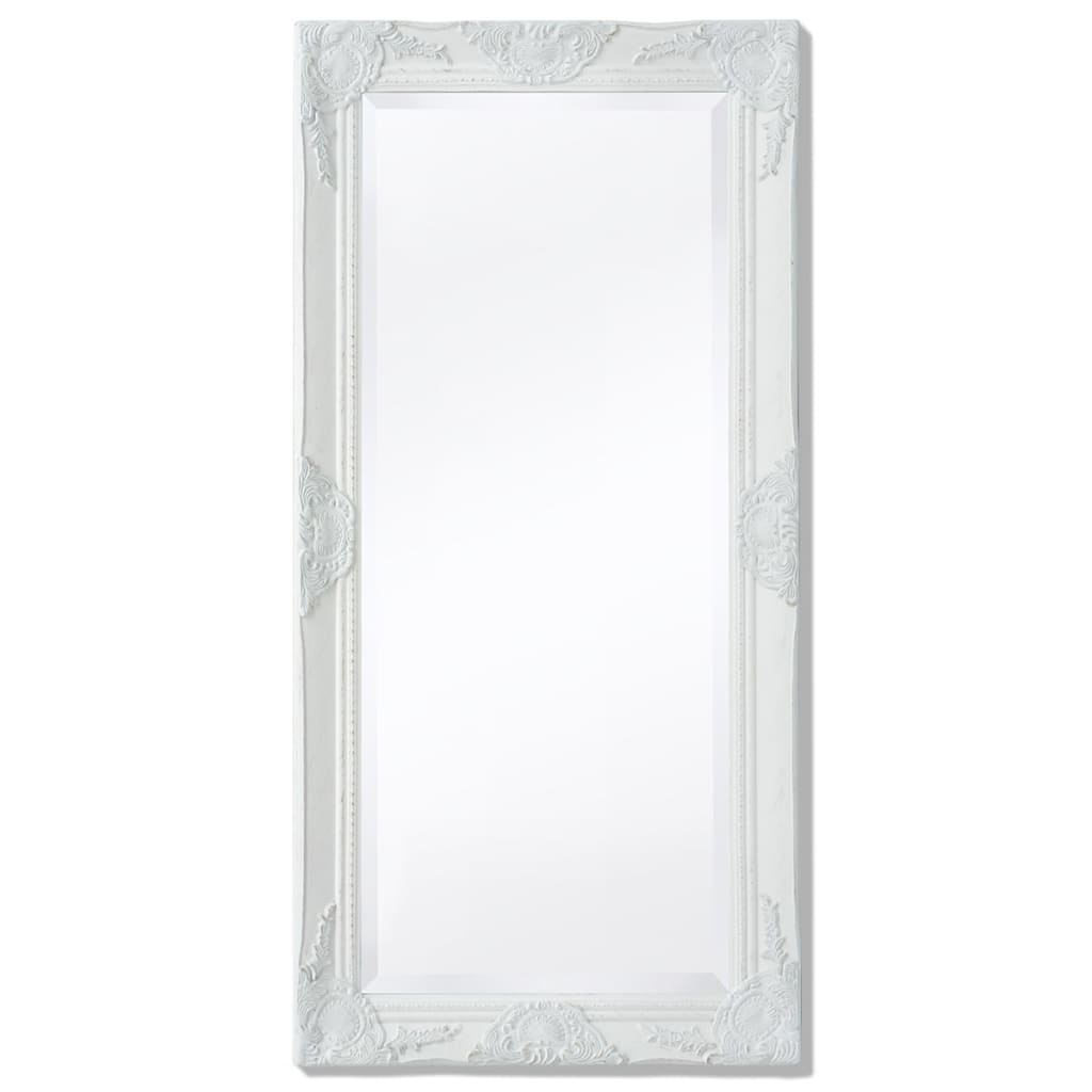 Berkfield Wall Mirror Baroque Style 100x50 cm White
