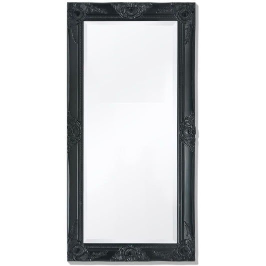 Berkfield Wall Mirror Baroque Style 100x50 cm Black