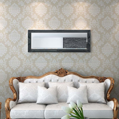 Berkfield Wall Mirror Baroque Style 140x50 cm Black