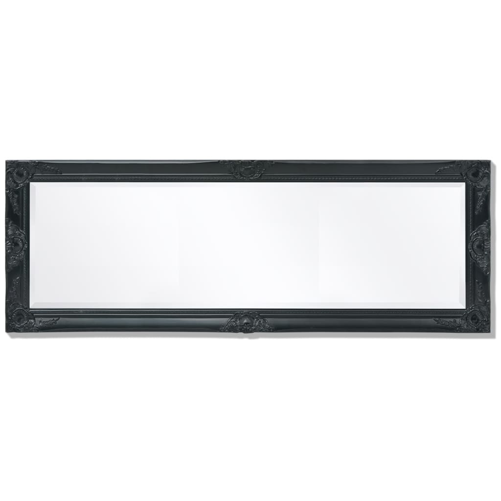 Berkfield Wall Mirror Baroque Style 140x50 cm Black