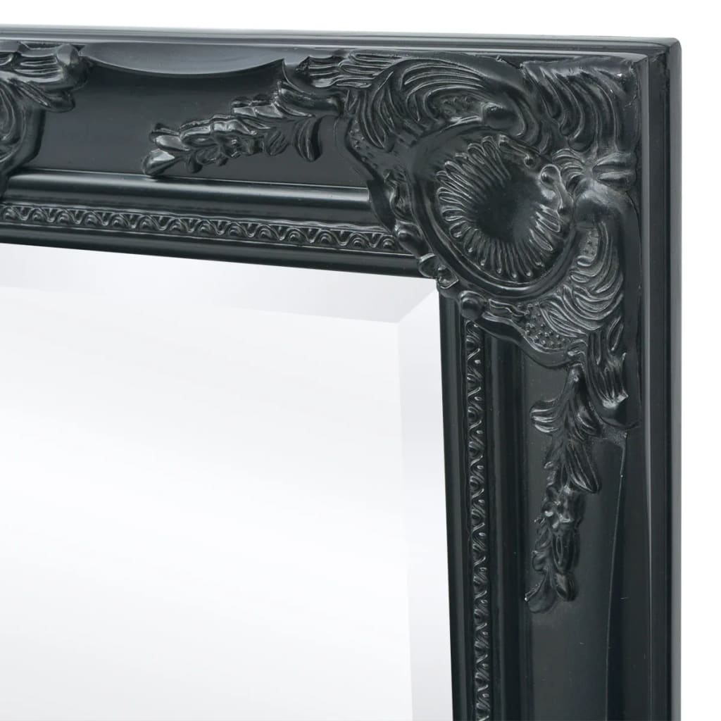 Berkfield Wall Mirror Baroque Style 140x50 cm Black