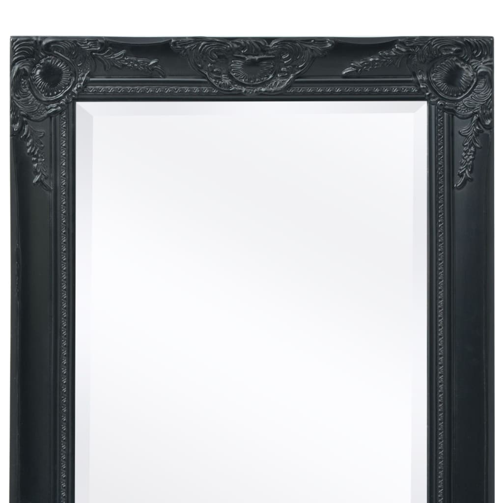 Berkfield Wall Mirror Baroque Style 140x50 cm Black
