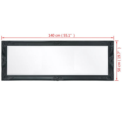Berkfield Wall Mirror Baroque Style 140x50 cm Black
