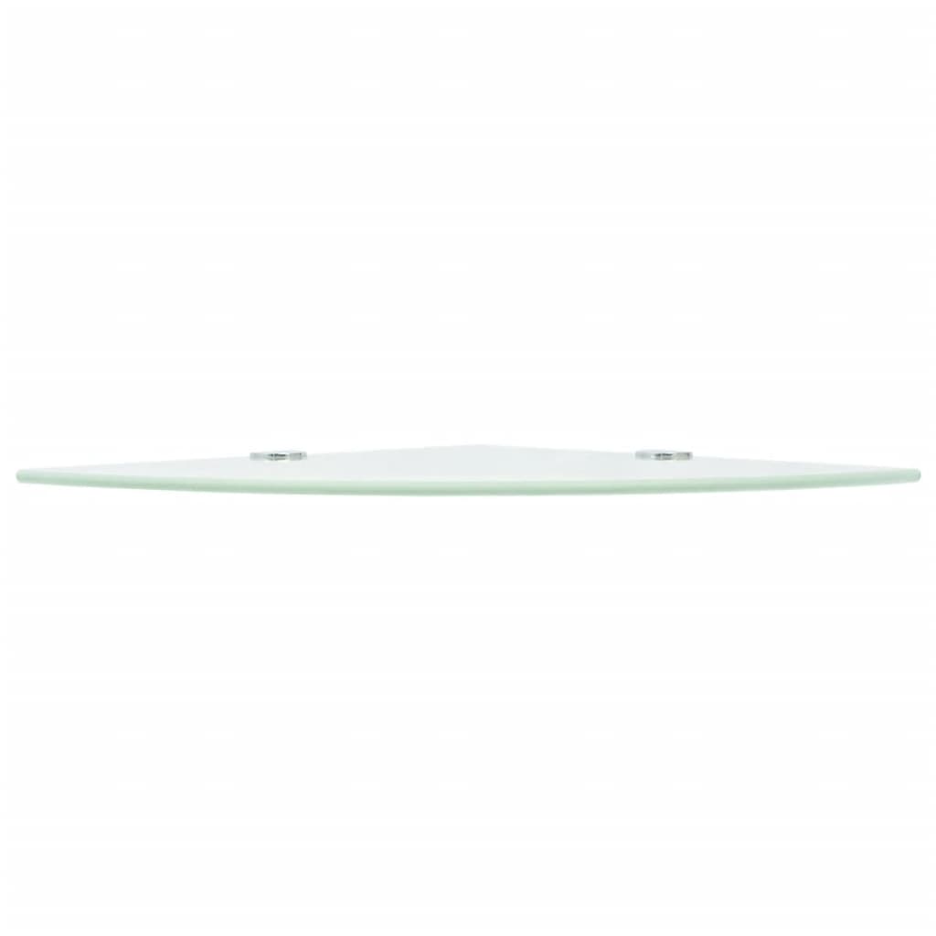 Berkfield Corner Shelf with Chrome Supports Glass White 25x25 cm